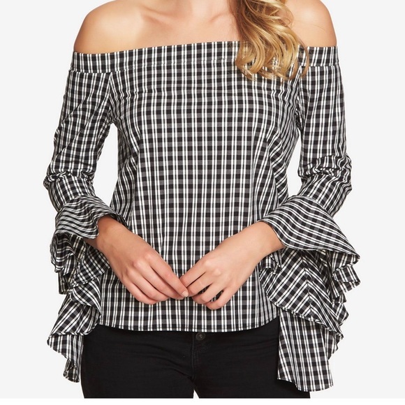 1. State Tops - 1 State Off Shoulder ruffle sleeve top